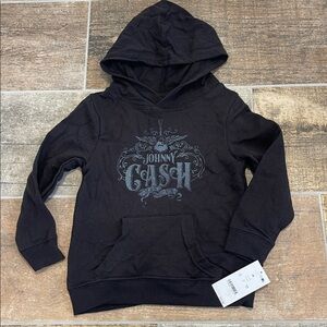 NWT Boys Johnny Cash Long Sleeve Black Hoodie Sweatshirt Toddler Boy